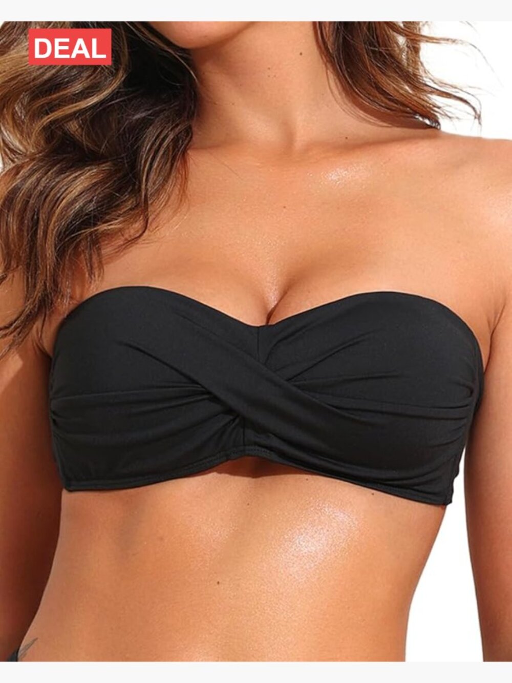 Twist Bandeau Bikini Top Strapless Swimsuit Top Only